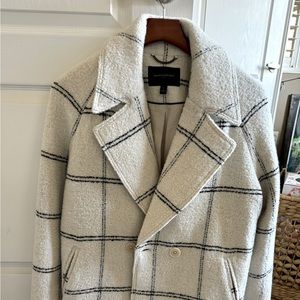Banana Republic Wool Cream stripe Coat